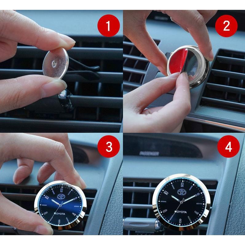 Đồng hồ trang trí để táp lô, cửa gió điều hòa dành cho xe Toyota, Kia, Huyndai, Honda, Ford, Chevrolet, Mazda