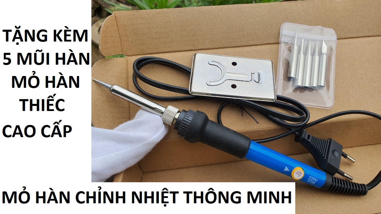 Mỏ Hàn Chỉnh Nhiệt 60W 907 - Tặng 5 Mũi Hàn | Mỏ Hàn Điện Tử Chỉnh Nhiệt, Mỏ Hàn Thiếc Chuyên Dụng