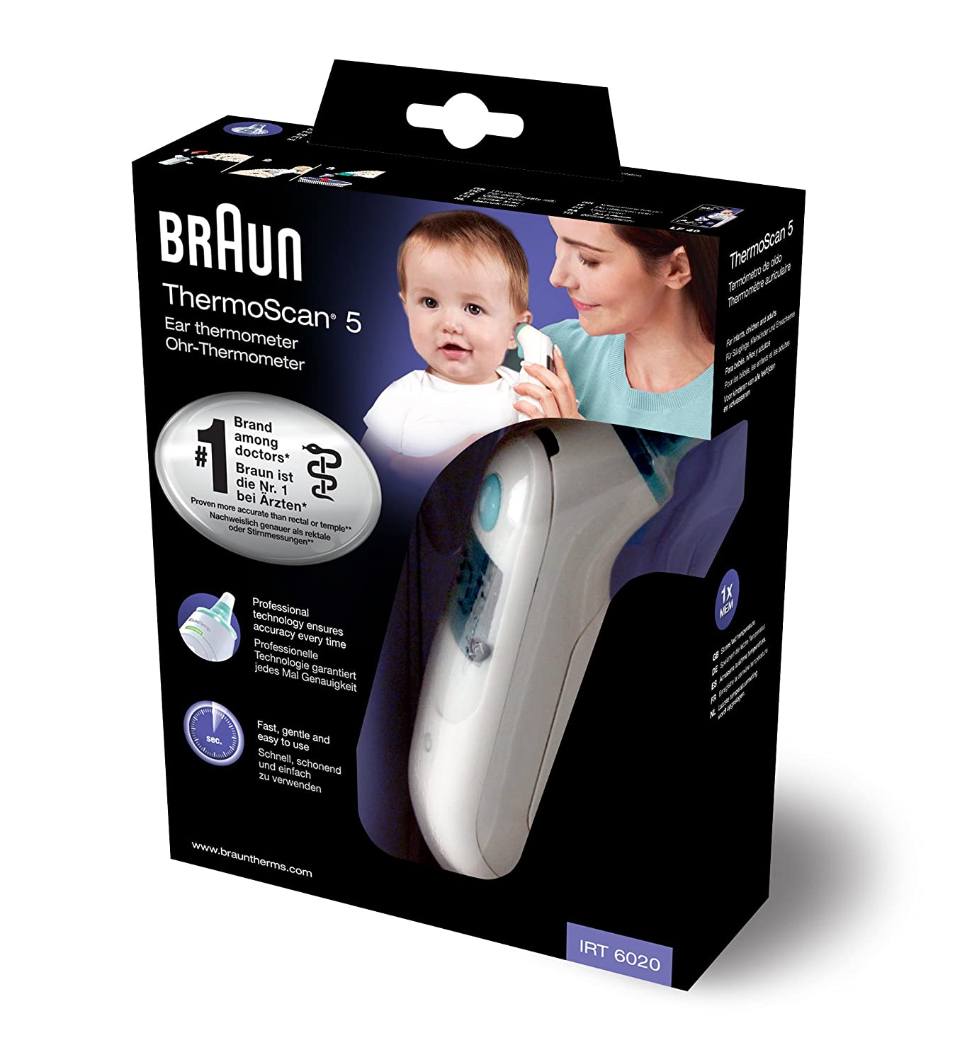 Máy đo thân nhiệt, nhiệt độ Braun ThermoScan 5 IRT6020