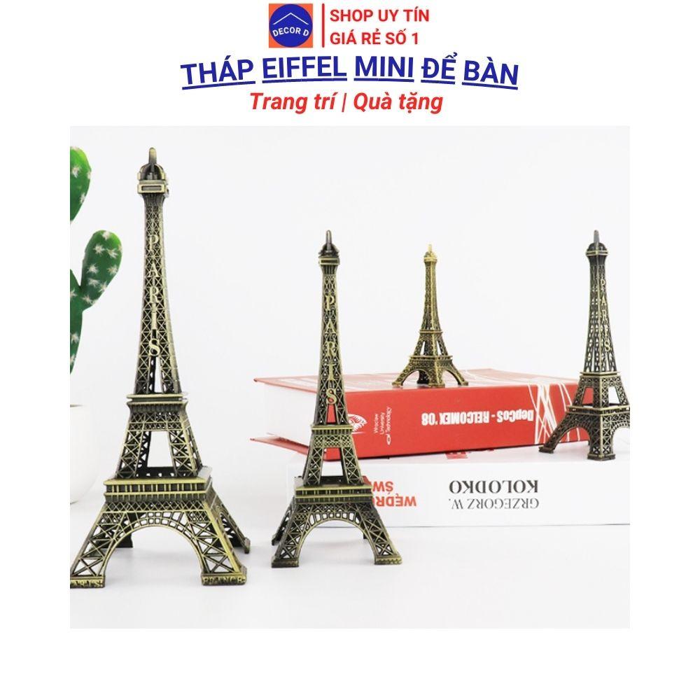 Mô hình trang trí tháp Eiffel cao 10cm kim loại decor phòng tặng quà trang trí phong thủy