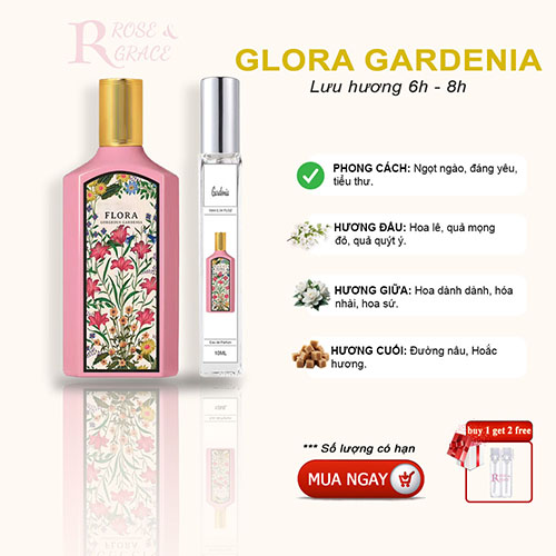 [Auth - 10ml] Nước hoa nữ Flora hồng chai 10ml - Ngọt ngào, đáng yêu