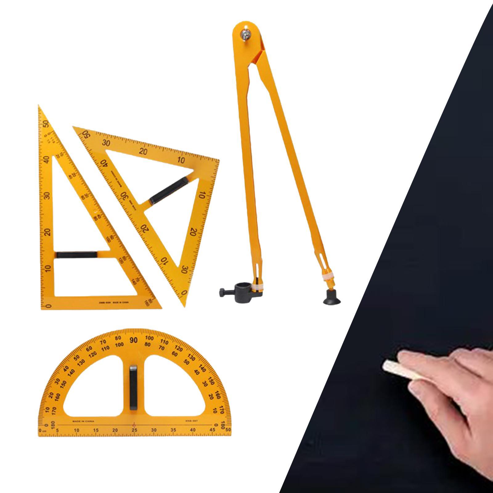 Math Geometry Ruler Large Number for School Classroom 4 Pieces