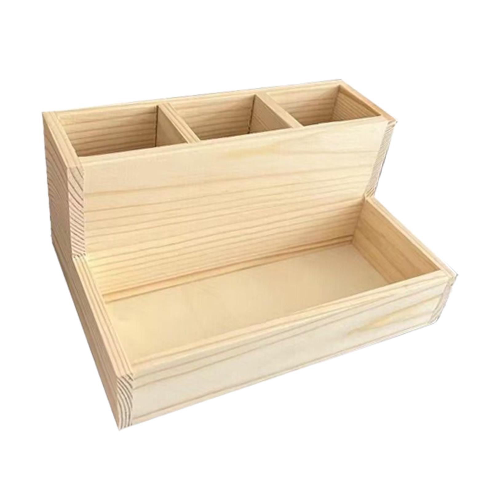 Wooden Makeup Organizer Portable Desk Organizer Thick for Office Desk Drawer