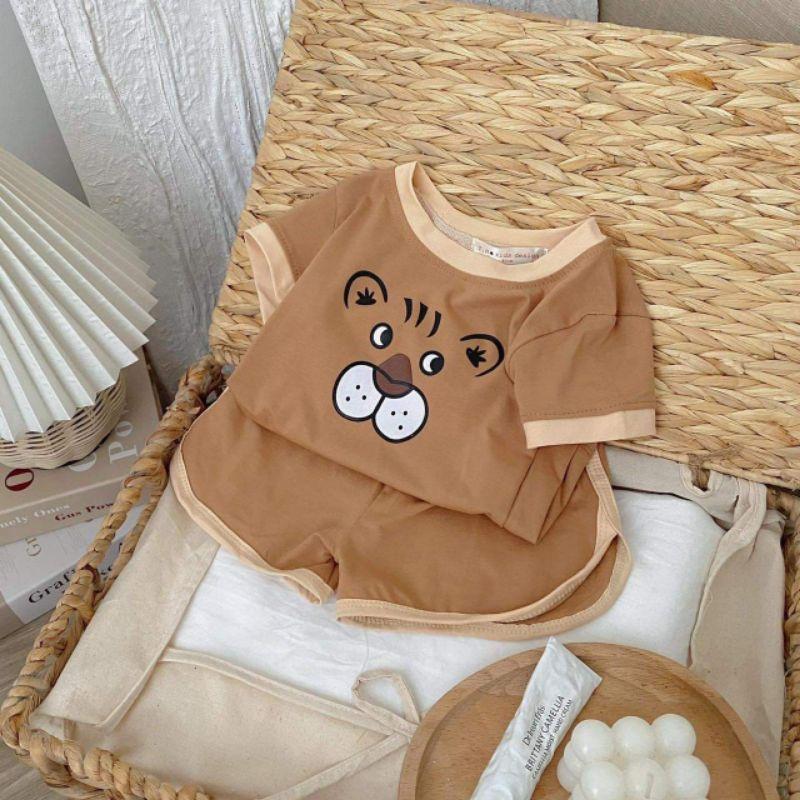 Bộ cotton hình con hổ cho bé trai và gái