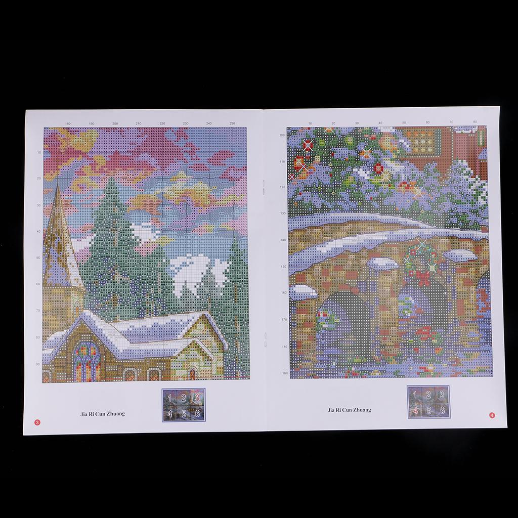 11CT 67x52cm Stamped Cross Stitch Kits Pre-Printed Pattern - Winter Village
