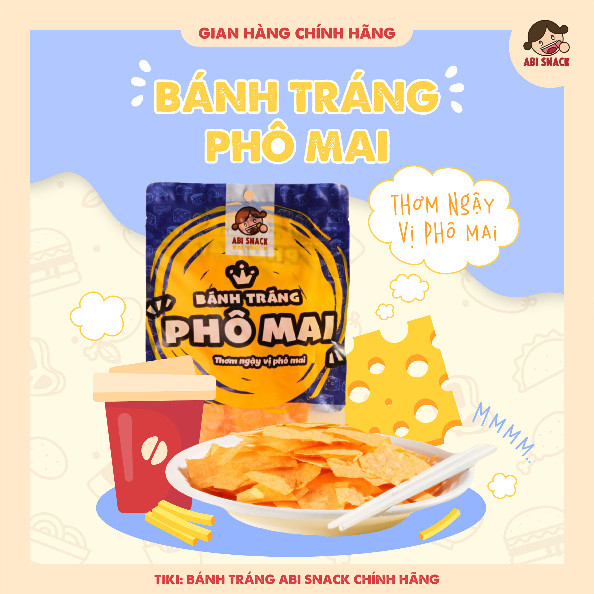 BÁNH TRÁNG PHÔ MAI HOT SIÊU PHẨM ĂN VẶT ABI SNACK