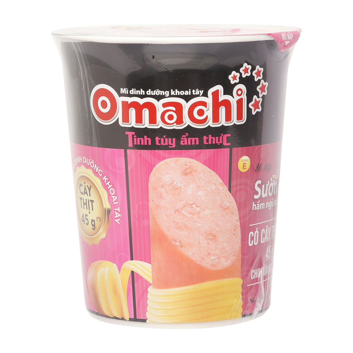 Mì Ly Omachi Sườn Hầm Ngũ Quả Xúc Xích 113G