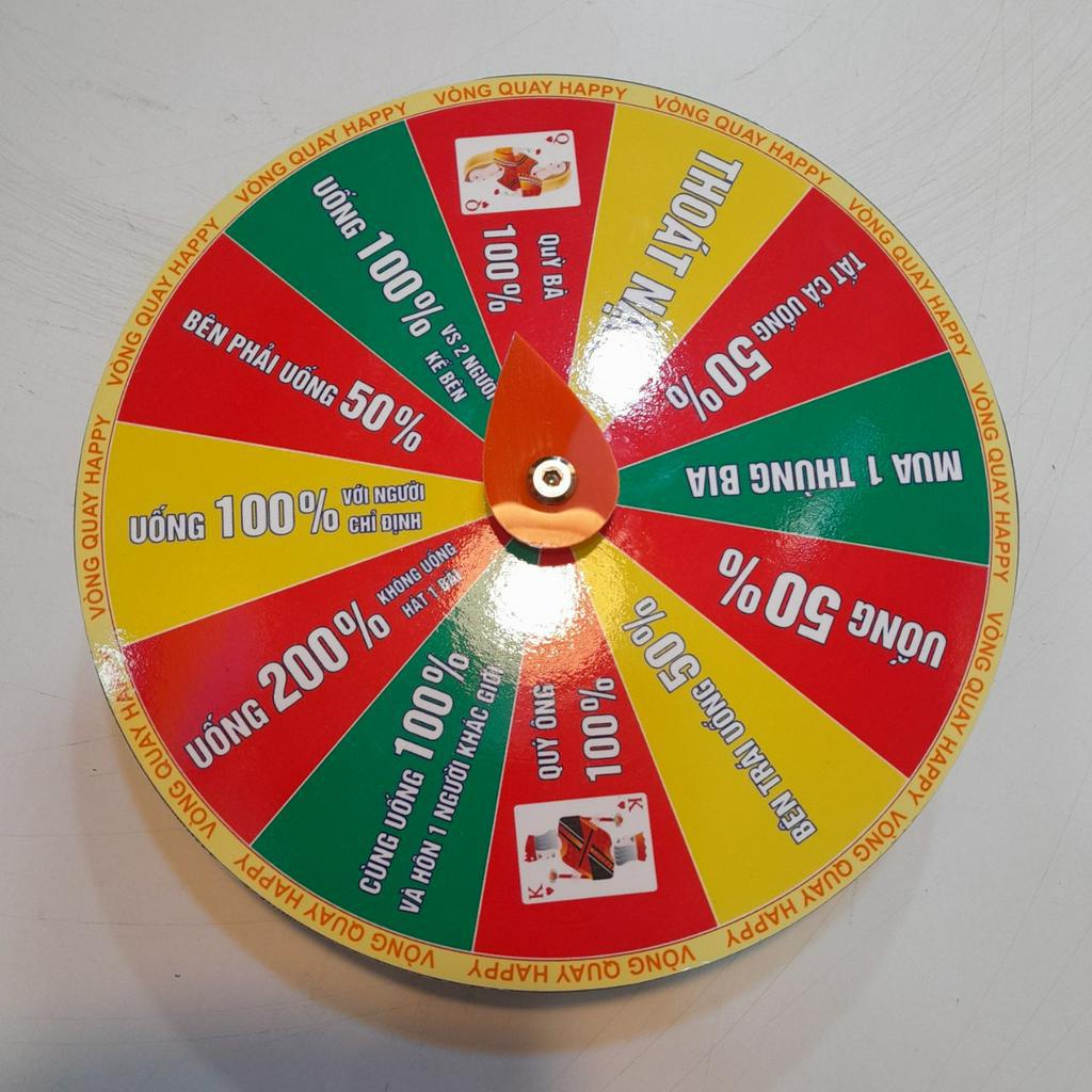 Vòng quay Lucky ( Ăn nhậu 12 ô - 3 màu - viền vàng - Đường kính 25cm x cao 6cm)