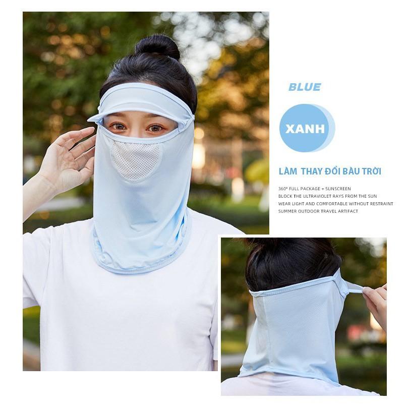 Mũ chống nắng nữ ninja trùm kín mặt cổ chìa rộng chống nắng hở đầu thoáng mát hè 2021