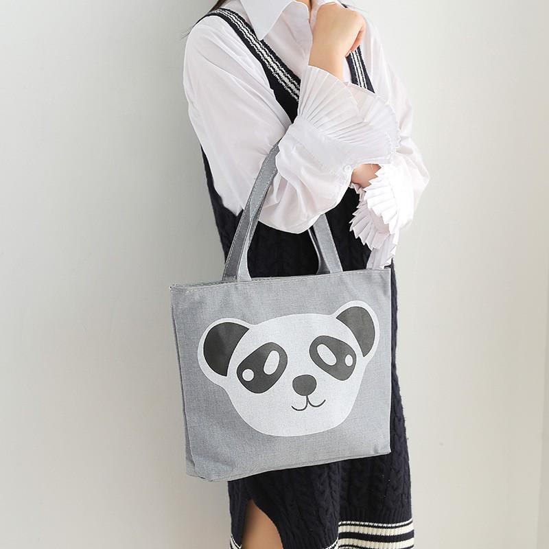 New Women's Bag Canvas Bag Women's Single-Shoulder Bag Fashion Korean Style Big Handbag Schoolbag