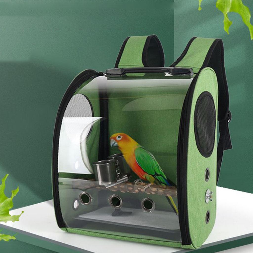 Birds Carrier Cage Shoulder Bag Pet Parrot Travel Breathable Backpack