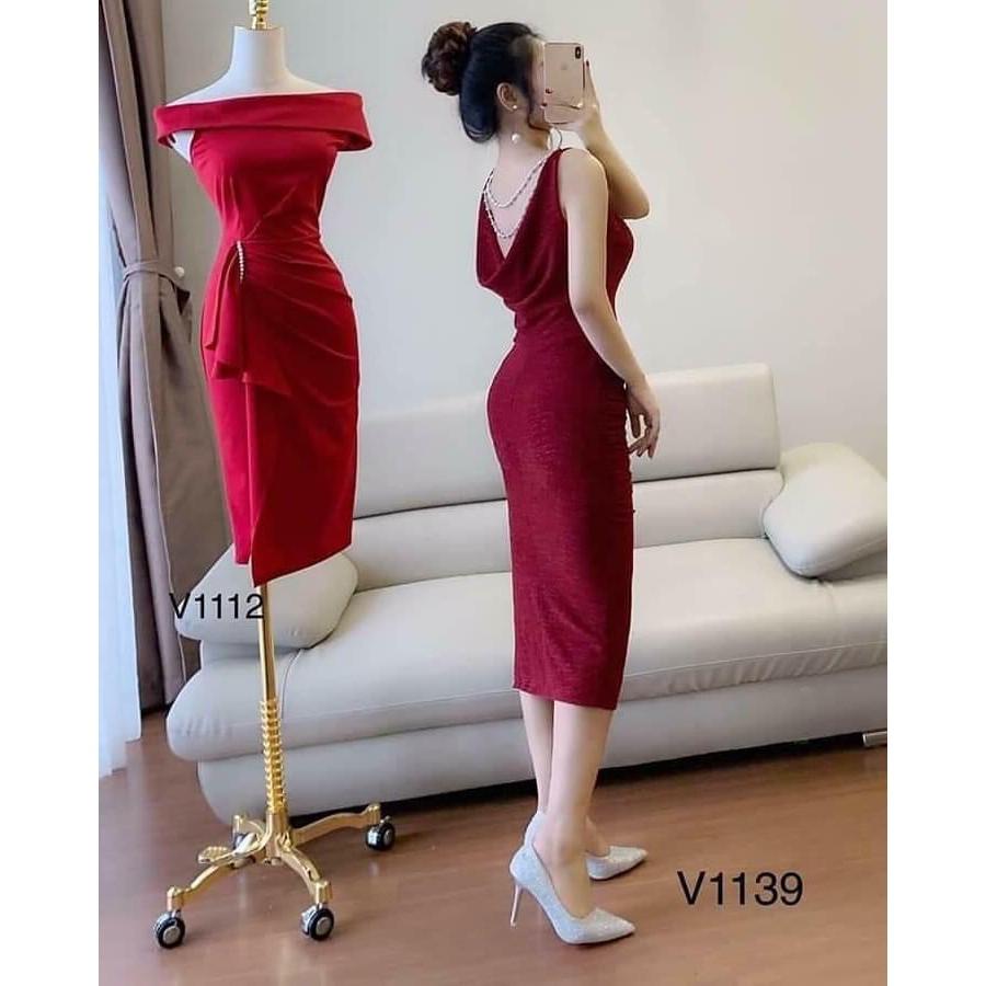Đầm Dự Tiệc boddy Kim tuyến cao cấp cổ đổ cuốn hút , phong cách đi tiệc tùng,  đi bar (VĐ 567)VDVDVDVD