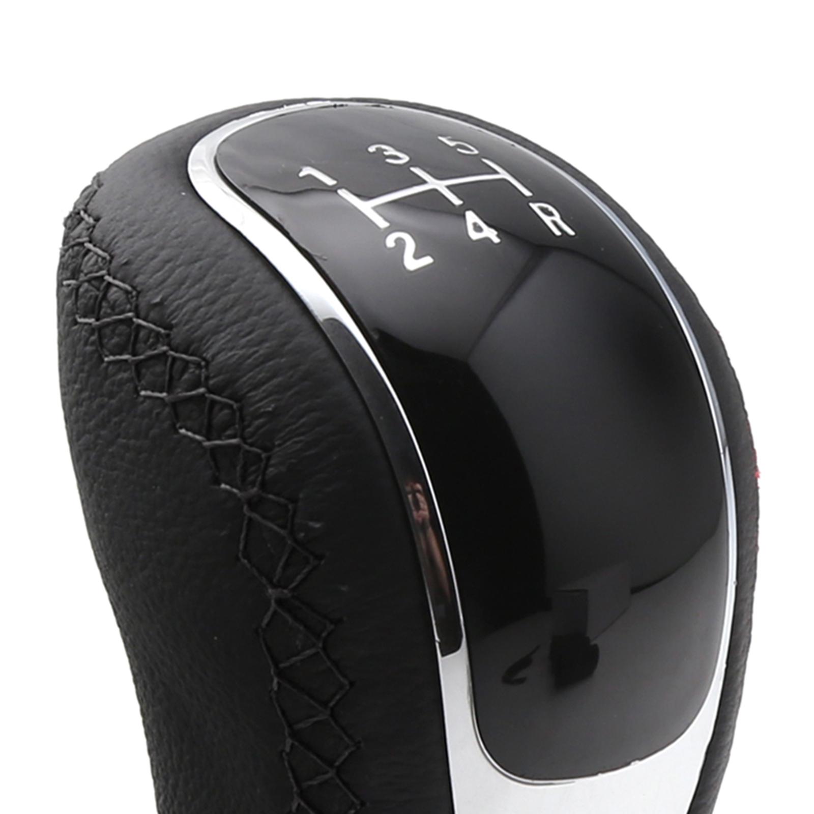 2x5 Speed Manual Car Gear Shift Knob Stick Shifter Lever Stitching Black+Black