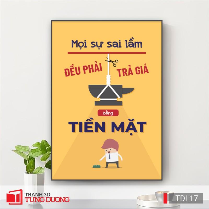 Tranh treo tường động lực văn phòng câu nói slogan truyền cảm hứng, tranh canvas trang trí DL18