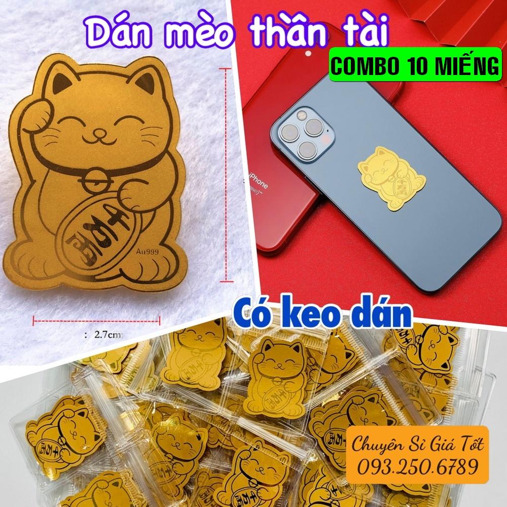 Sỉ Miếng Dán Lưng Mèo Thần Tài gắn ốp lưng Mang Tới Tài Lộc Chiêu May Mắn, Tiền lì xì tết 2023 , NELI