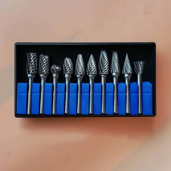 Bộ 10 Mũi Khắc, Mài Làm Lũa Vonfram Trục 6mm