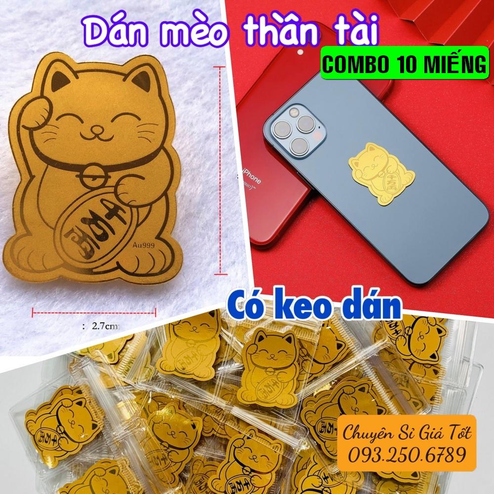 COMBO 10 Miếng dán mèo thần tài Hút Tài Lộc Dùng Dán Ốp Điện Thoại, Để Trong Ví - PASA COLLECTION