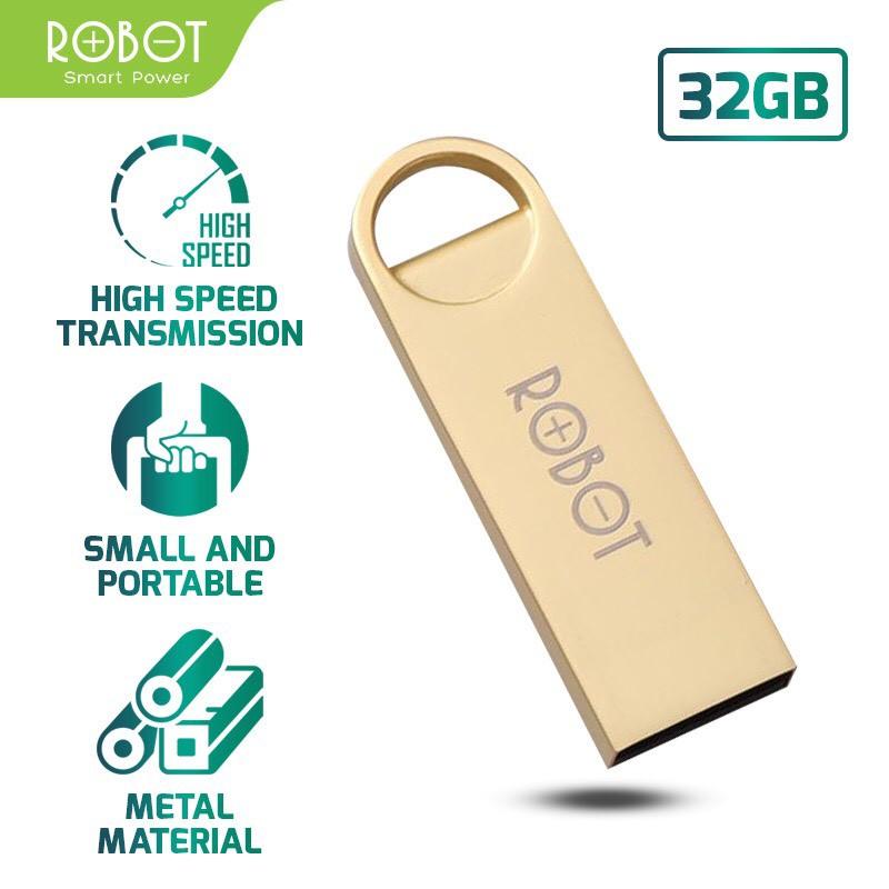 USB Thiết Bị Lưu Trữ 16GB/32GB ROBOT RF316/332 Flash Drive Kim Loại Siêu Nhẹ Kết Nối Nhanh - Hàng Chính Hãng