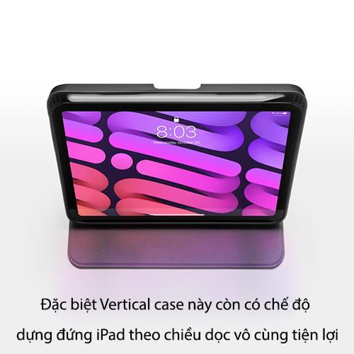 ỐP BAO DA DÀNH CHO IPAD MINI 6 TOMTOC TỪ TÍNH ĐA GÓC VERTICAL HỖ TRỢ SẠC KHÔNG DÂY BÚT PENCIL