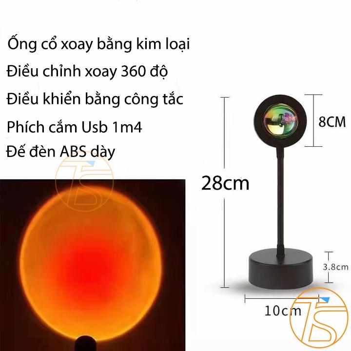 Đèn Chiếu Tạo Hiệu Ứng Hoàng Hôn, Cầu Vồng, Mặt Trời - Đèn Led Trang Trí Chụp Hình Sống Ảo, Livestream, Quay Tiktok