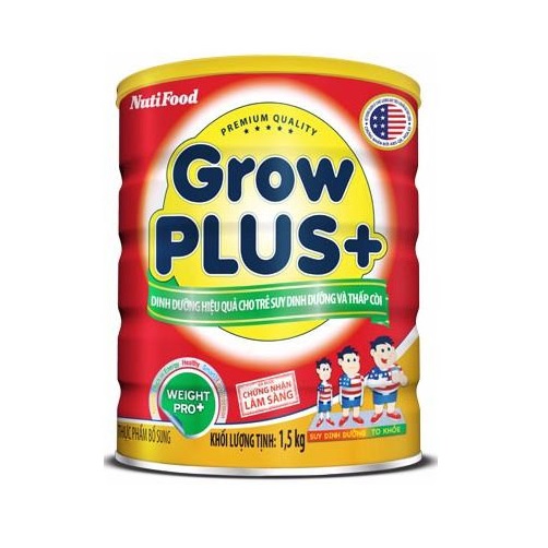 Sữa GrowPLUS+ Đỏ Cho Trẻ Suy Dinh Dưỡng Trên 1 Tuổi - 1.5kg