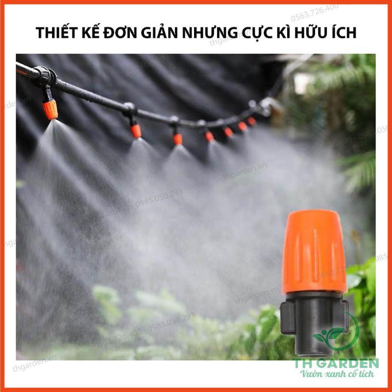 Bộ com bo phun sương tưới cây máy đôi Sinleader 20 béc cam 1 hướng ,25 m dây , tưới lan