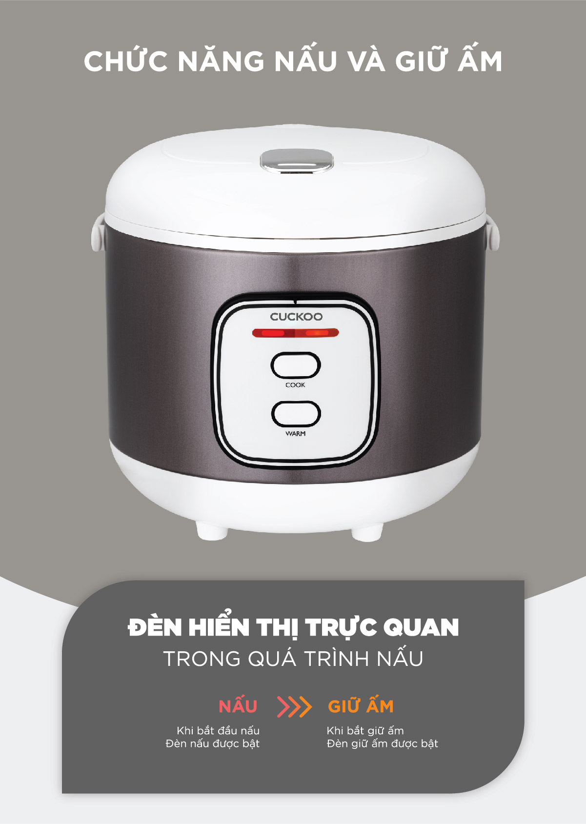 Nồi cơm điện Cuckoo 1.8L CR-1005 lòng nồi chống dính, 1 nút ấn dễ dàng điều khiển - Hàng chính hãng Cuckoo Vina