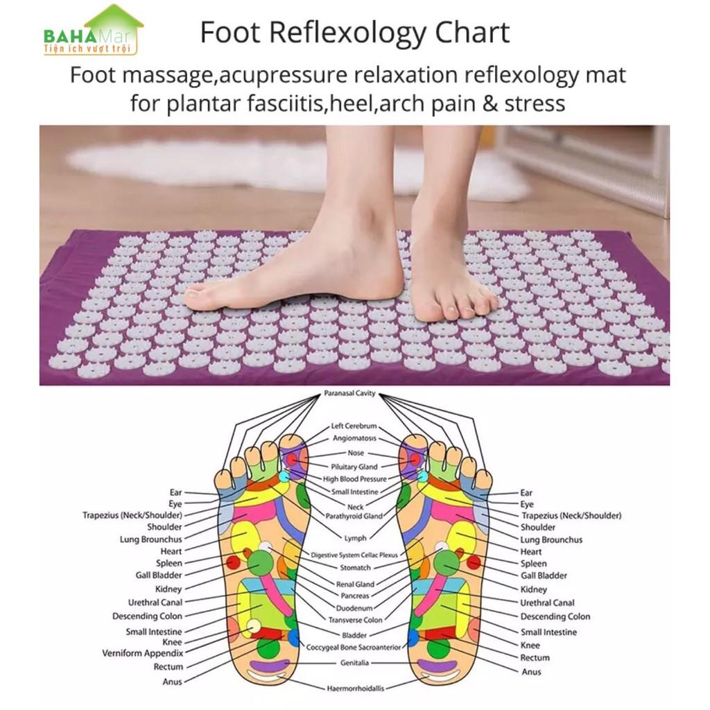 BỘ THẢM - GỐI TẬP YOGA MASSAGE BẤM HUYỆT GIẢM ĐAU CƠ, GIẢM CĂNG THẲNG