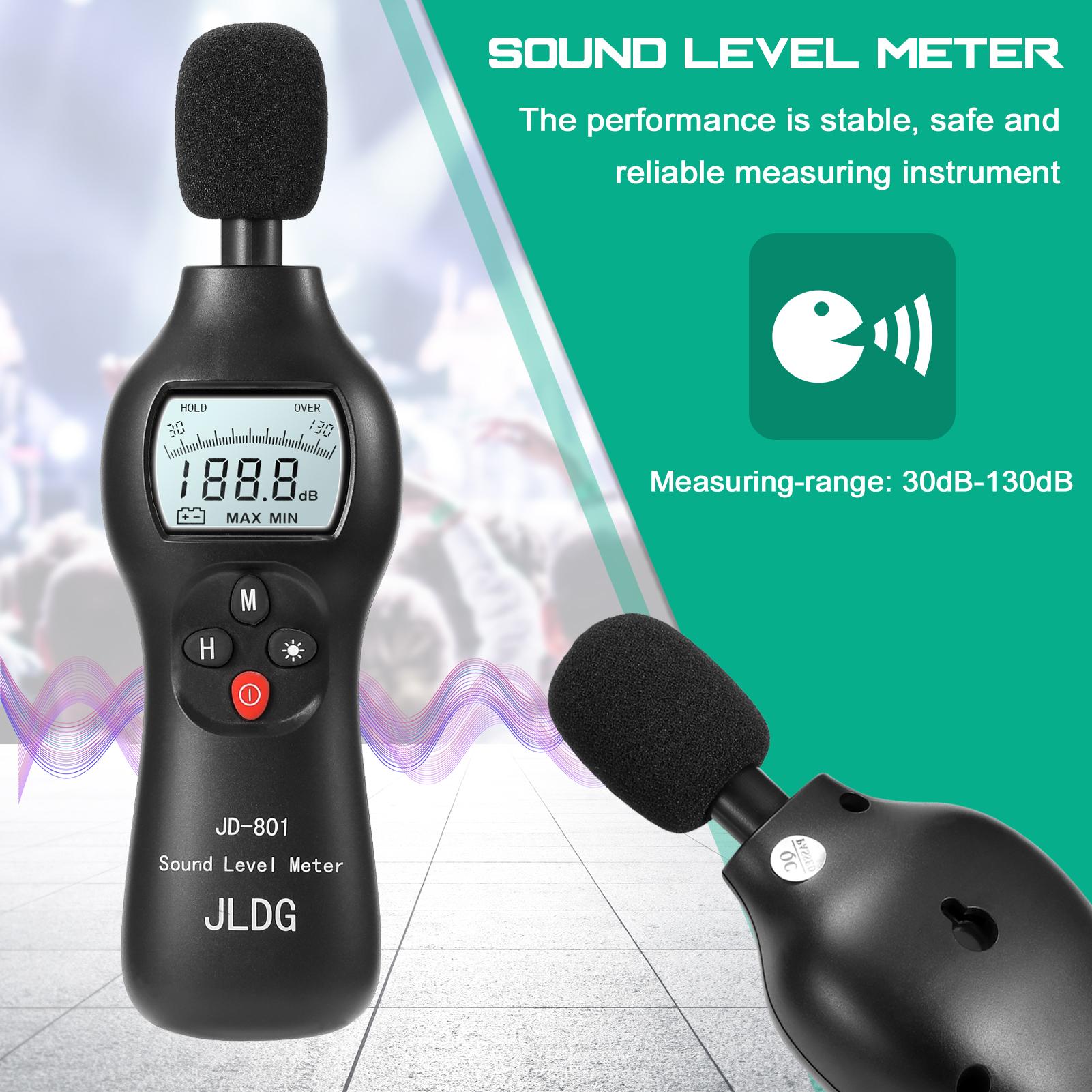 JD-801 Digital Noise Detector Mini Lightweight High Accuracy Decibel Monitoring Device Sound Level Meter with Backlight