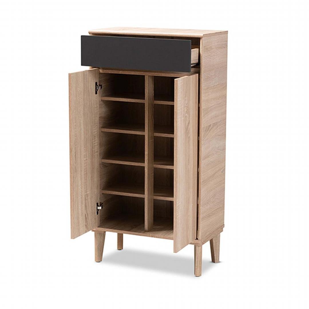 Tủ gỗ để giày hiện đại SMLIFE Rebecca | Gỗ MDF dày 17mm chống ẩm | D70xR35xC120cm