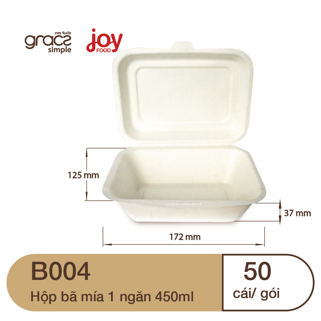 50 hộp bã mía Gracz Thái Lan 1 ngăn 450ml