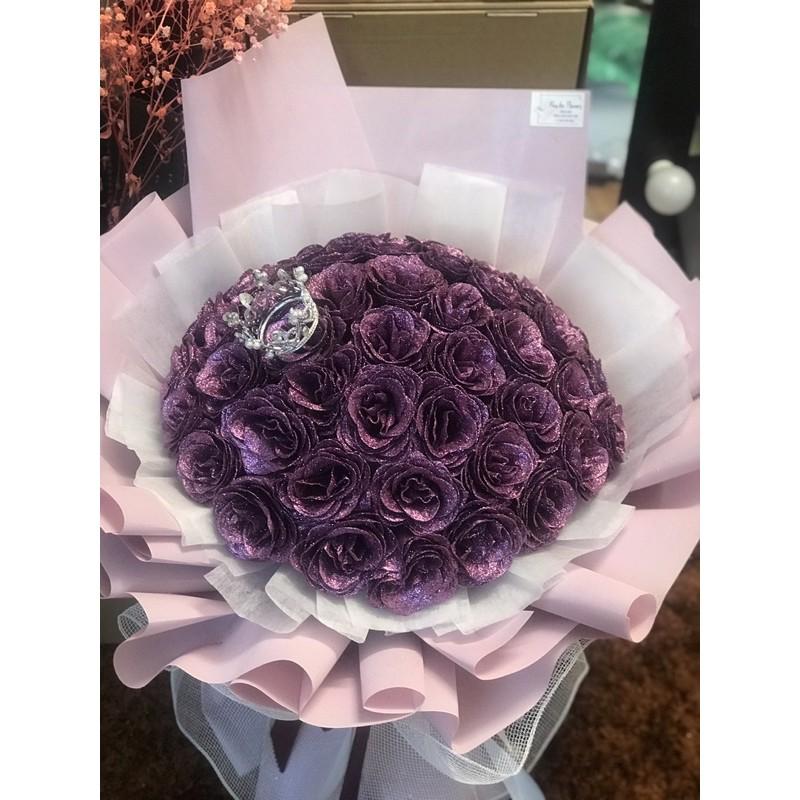 Bó hoa Nhũ vĩnh cửu 50 bông siêu to.