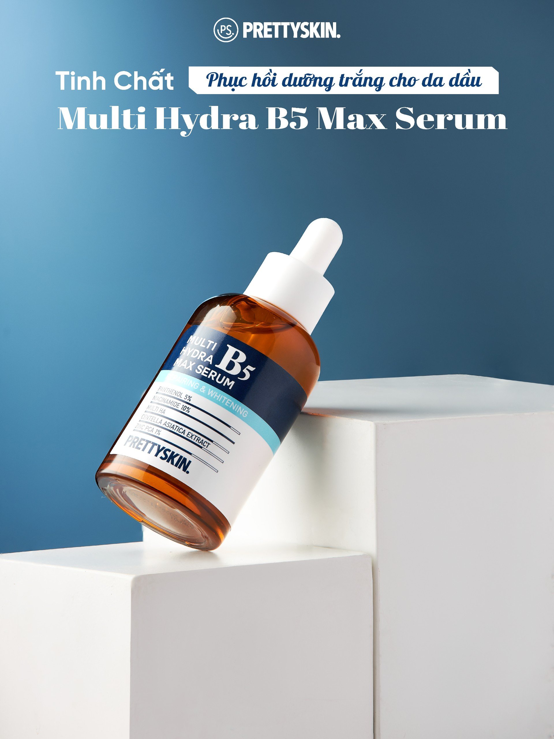 Serum B5 Multi Hydra Max Prettyskin giúp phục hồi dưỡng trắng dành cho da dầu mụn, da khô 50ml