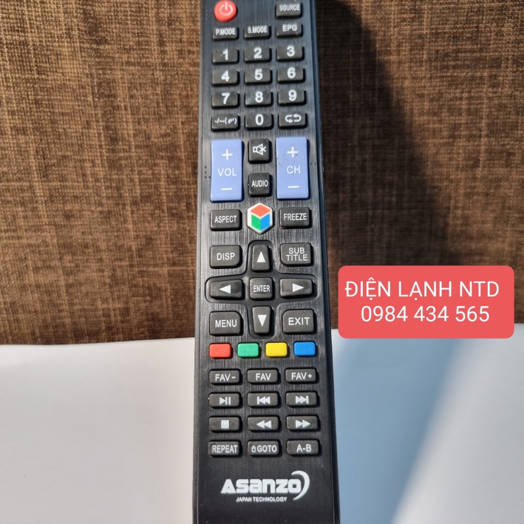 Điều khiển cho TV ASANZO phím xanh