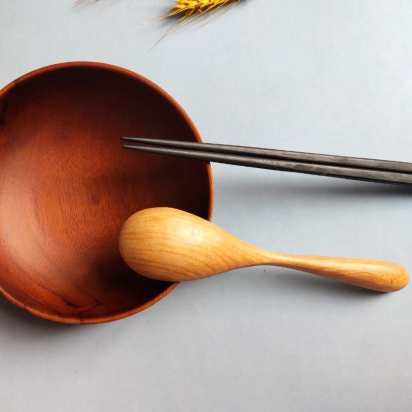 Thìa, Muỗng Gỗ Beech 18cm, Thìa Gỗ Tự Nhiên, Thìa Ăn Chè, Soup, Cơm Tiện Lợi