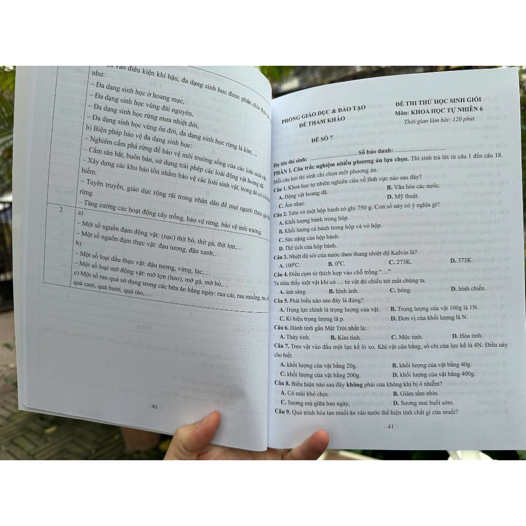 Sách - 36 Đề Thi Học Sinh Giỏi Khoa Học Tự Nhiên 6