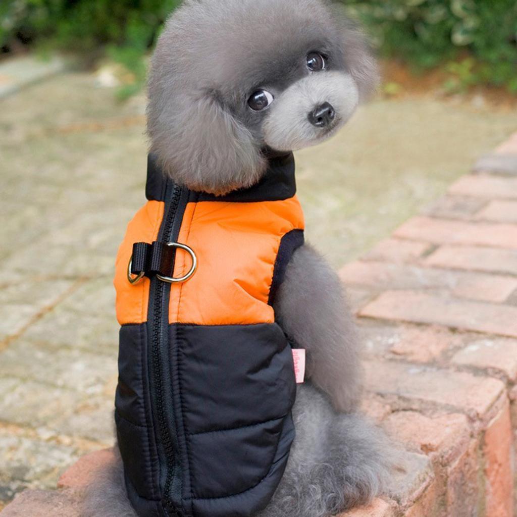 Waterproof Dog Down Jacket Puppy Jacket Coat Pet Winter Clothes Orange - S