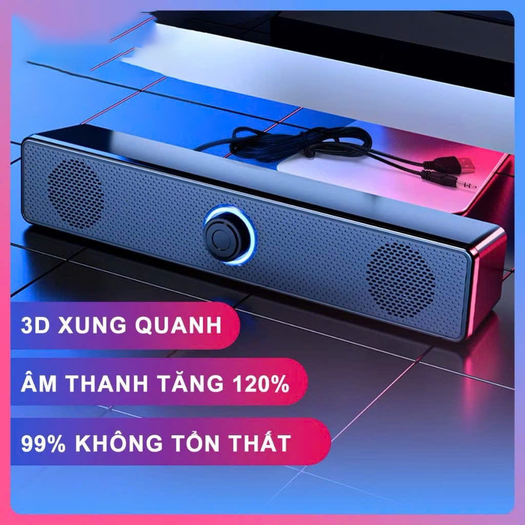 Loa Buletooth Bass siêu mạnh kết nối PC Laptop điện thoại tivi, loa vi tính để bàn E-3511 công suất 6W Usb/ jack 3.5mm - Hàng chính hãng