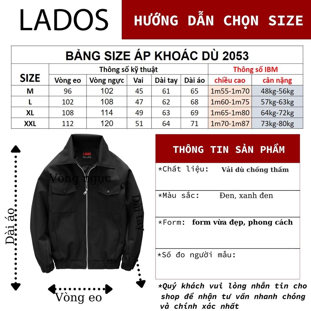 Áo khoác dù nam bo chun có túi trong cao cấp LADOS 2053 chống thấm tốt, form Hàn