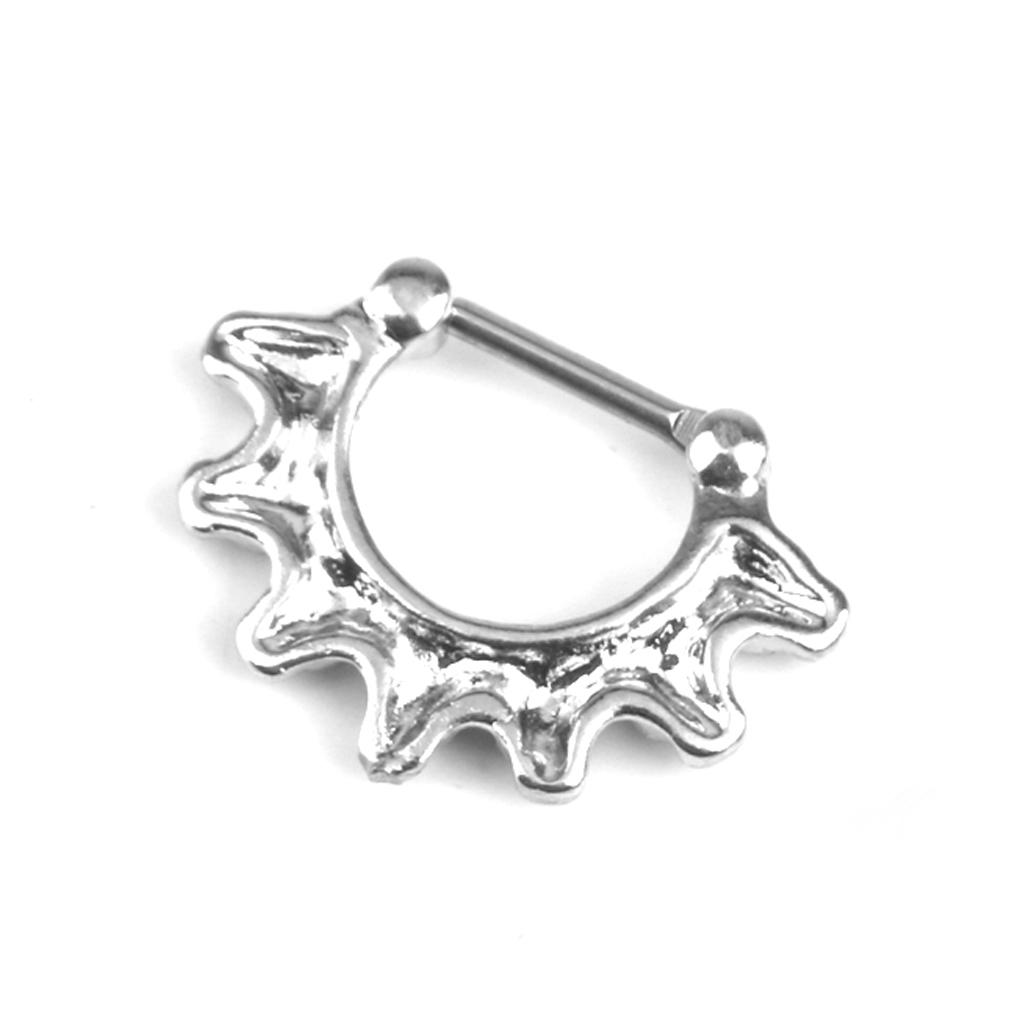 16 Gauge Silver Skull Nose Septum Clicker Nipple Rings Body Piercing Jewelry