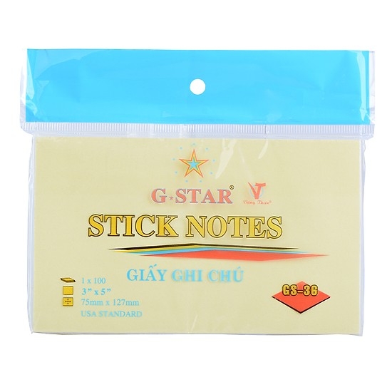 Giấy Note Vàng G-Star 3x5