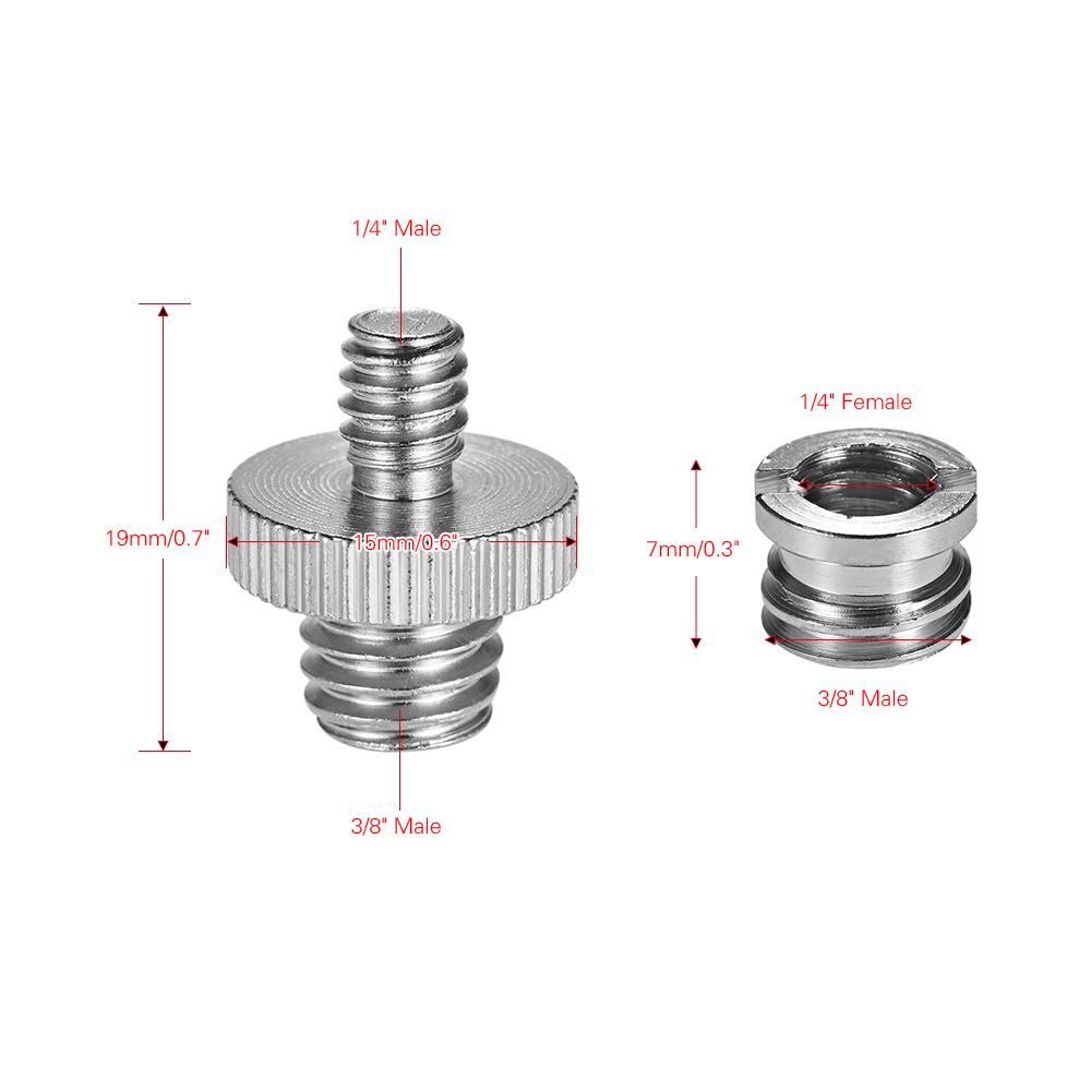 Bộ chuyển đổi vít có ren 1/4 "-20 đến 3/8" -16 Bộ giảm tốc trục vít cái Ống lót trục vít cho chân máy ảnh