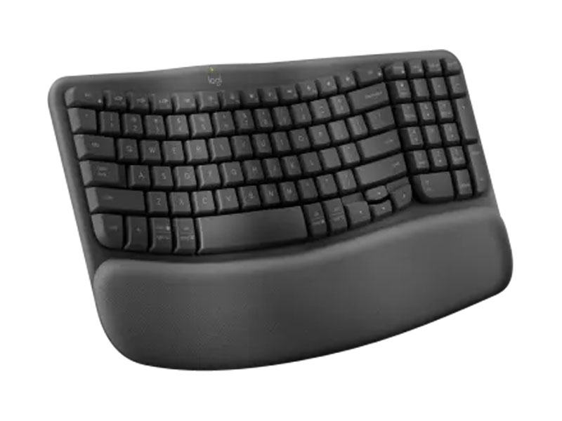 Bàn phím không dây công thái học Logitech Wave Keys - Kết nối Bluetooth, Gác tay, Windows, MacOs - Hàng Chính Hãng