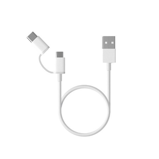 Cáp XIAOMI mi 2 - in - 1 usb cable micro usb to type c (White) - Hàng Chính hãng