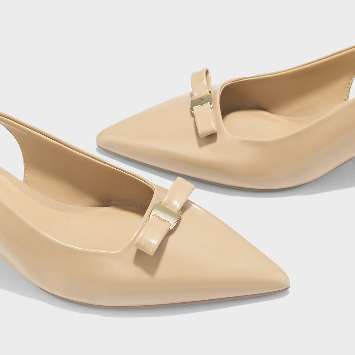 Giày Slingback Mũi Nhọn Đính Nơ Trang Trí - BMN 0661