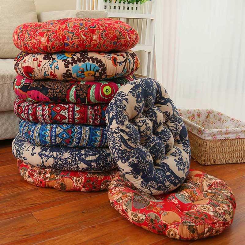 Futon Đệm Vải Lanh Cotton Sofa Gối 55Cm Dày Hơn Vòng Tất Nam Sàn Thiền Ban Công Cửa Sổ Ghế Đệm
