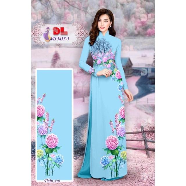 Vải áo dài hoa tú cầu