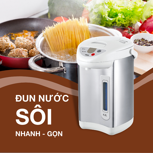 Bình thủy điện cao cấp AP-42L dung tích 4.2 lít - Lòng inox bền đẹp - Hàng chính hãng