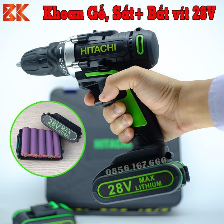 Máy khoan Pin HITACHI 28V Có Búa - Không Búa - Máy Bắt Vít Hitachi 12V, Lựa chọn, Lõi Đồng, Khoan Tường