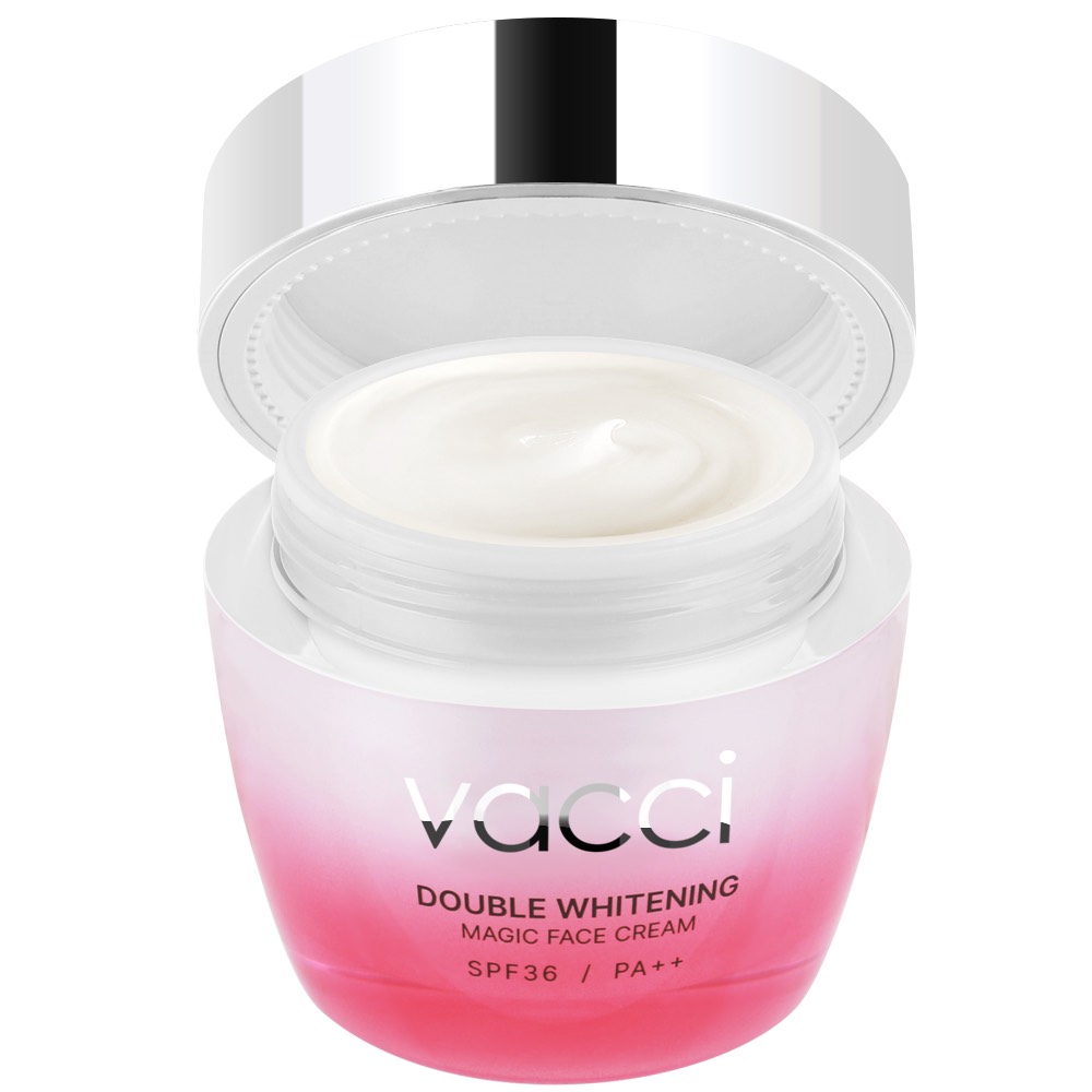 KEM DƯỠNG TRẮNG DA MẶT VACCI - DOUBLE WHITENING MAGIC FACE CREAM SPF36 PA++